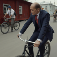 Владимир Путин на велосипеде в кино «Барби» 