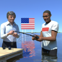 Барак Обама в русских трениках на рыбалке  